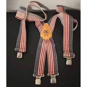 Custom Leathercraft CLC Heavy Duty Suspenders USA Red White Blue 110 USA Cowhide